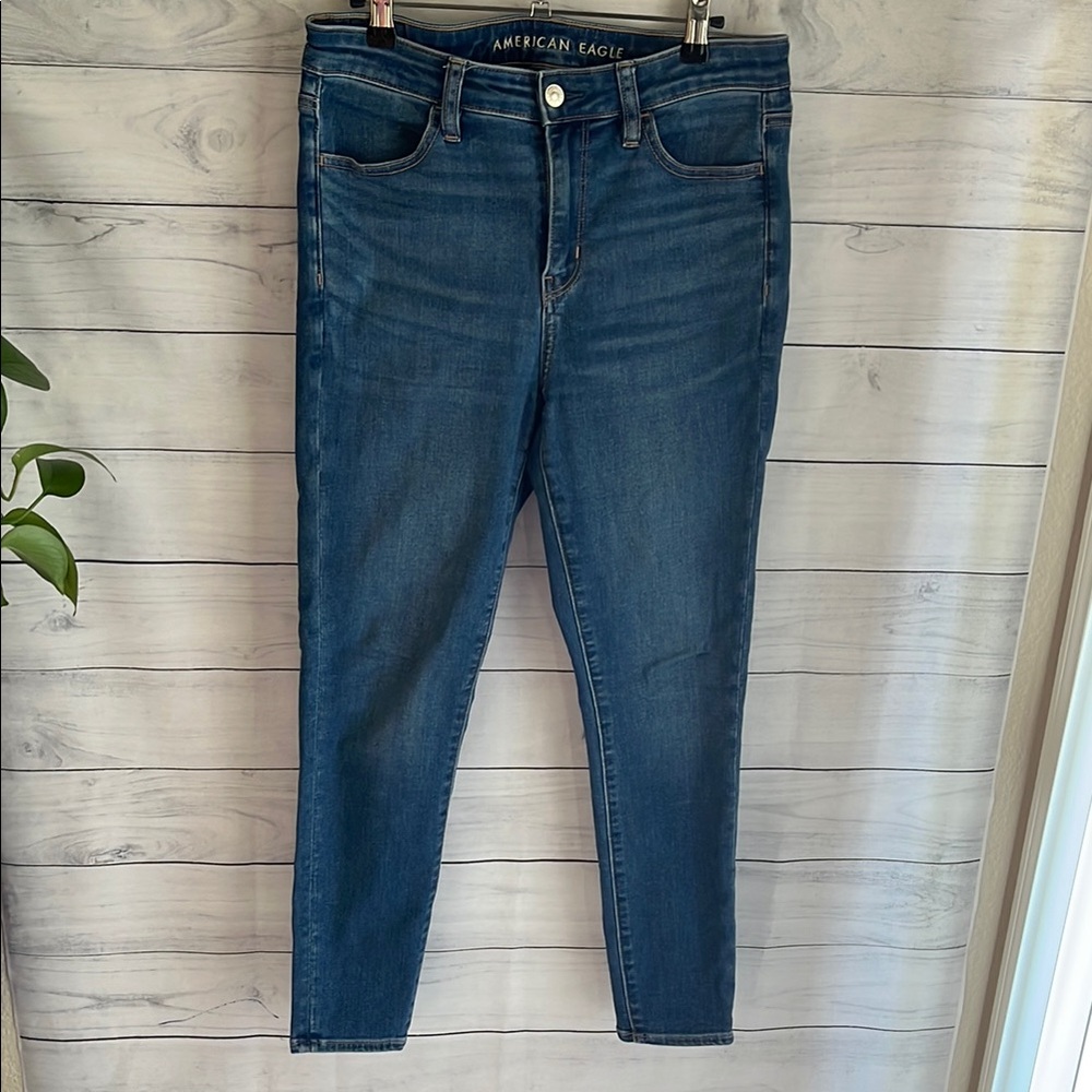 American Eagle Outfitters Blue Skinny Jeans High-Rise